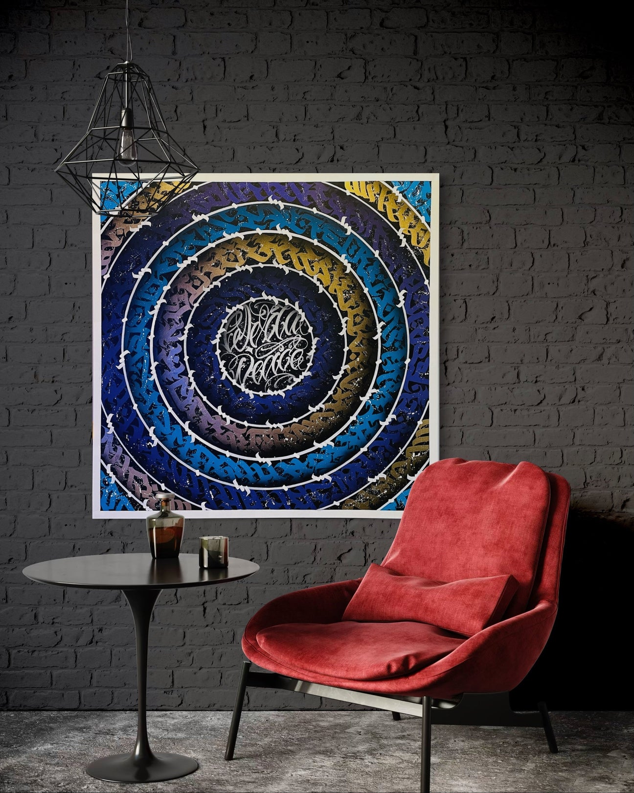 World Peace: A Bold Statement in Contemporary Calligraffiti by Burnzy Art