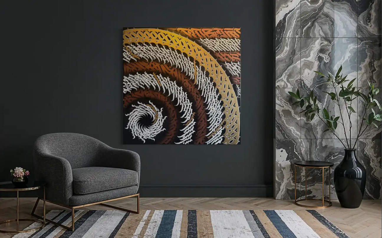 Copper Calligraffiti: A Warm, Textured Original by Burnzy Art