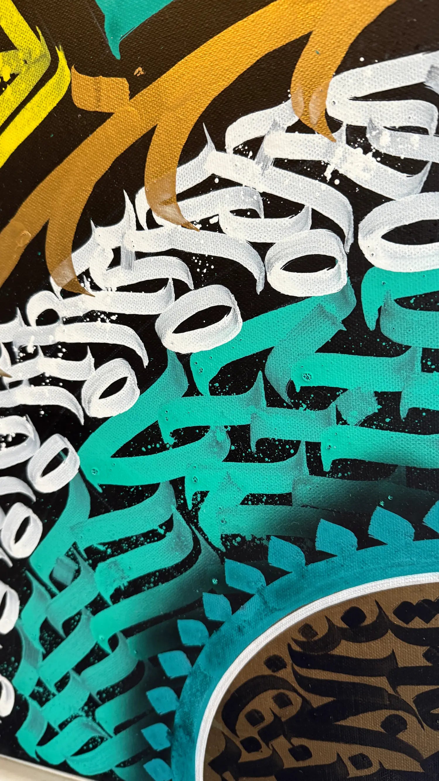Burnzy art, Emerald runes, detail view