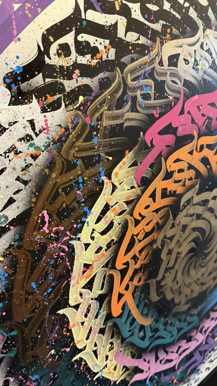Burnzy art wild style calligraffiti detail view 