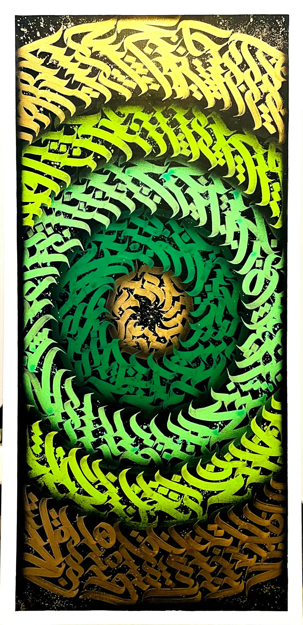 burnzyart Calligraffiti elements of the earth  green accent