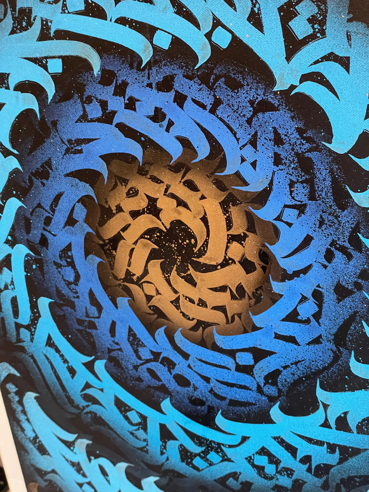 burnzyart Calligraffiti elements of the earth  blue zoom