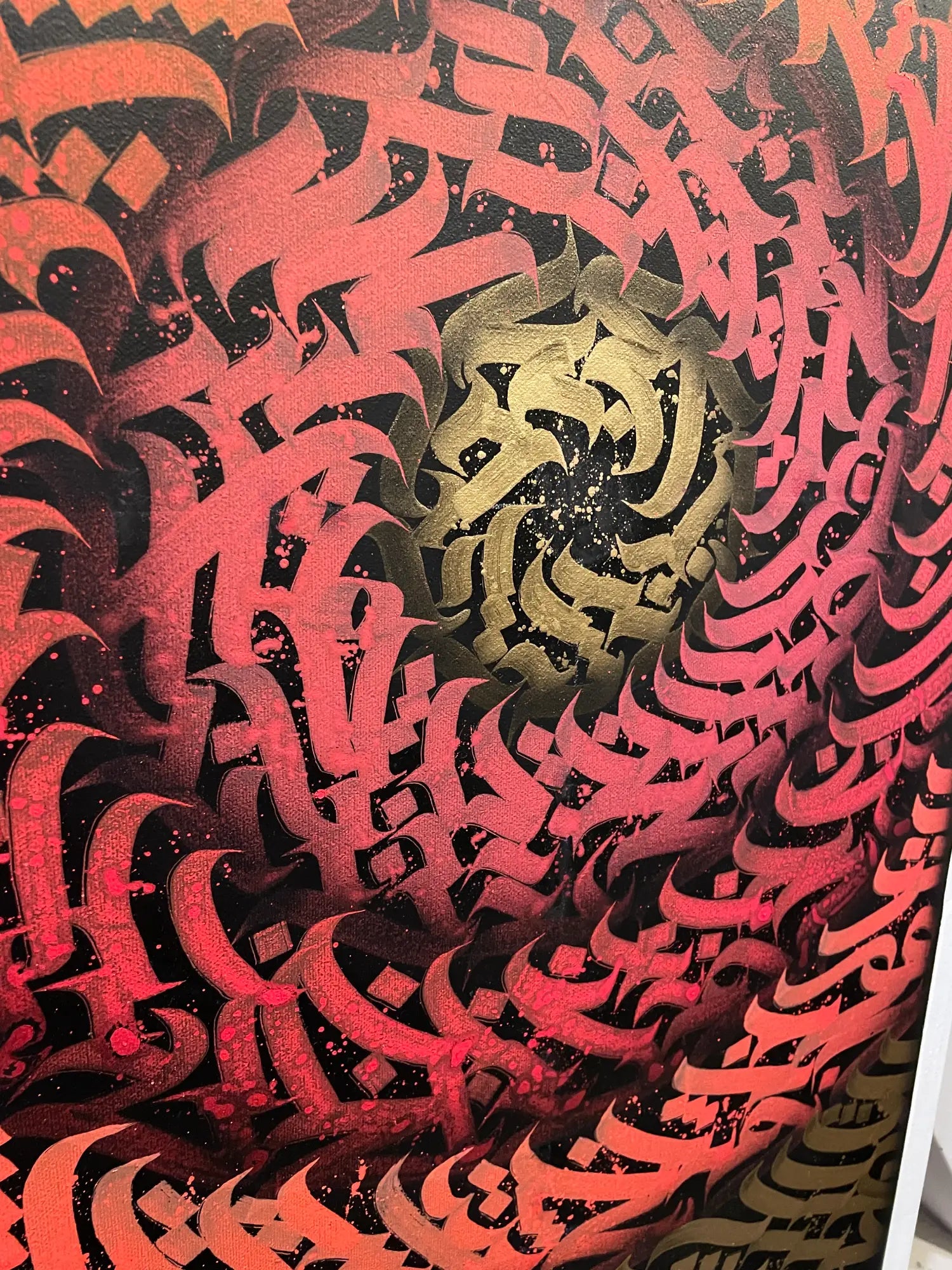 burnzyart Calligraffiti elements of the earth  red-orange zoom