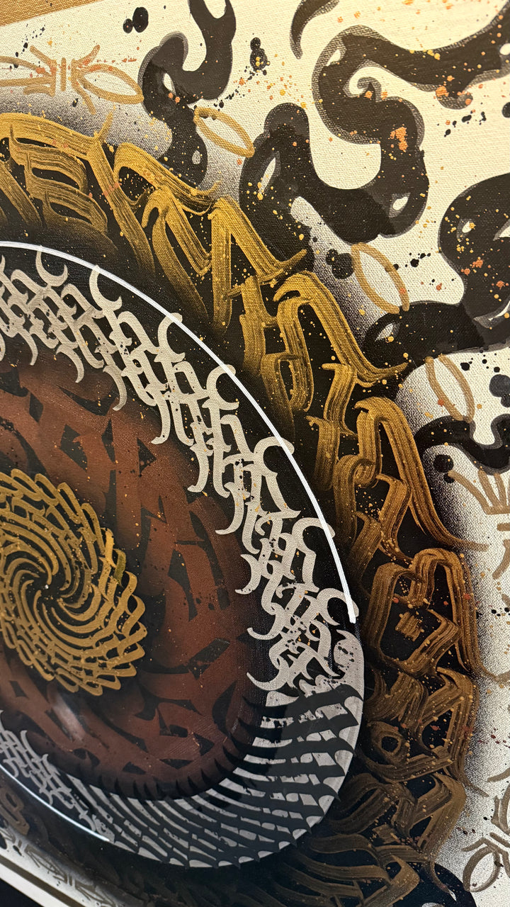 Burnzy art, raw materials, detailed view